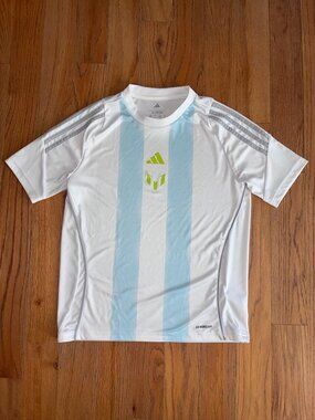 Adidas Messi Boys White AEROREADY Training Jersey 13-14Y JI5460